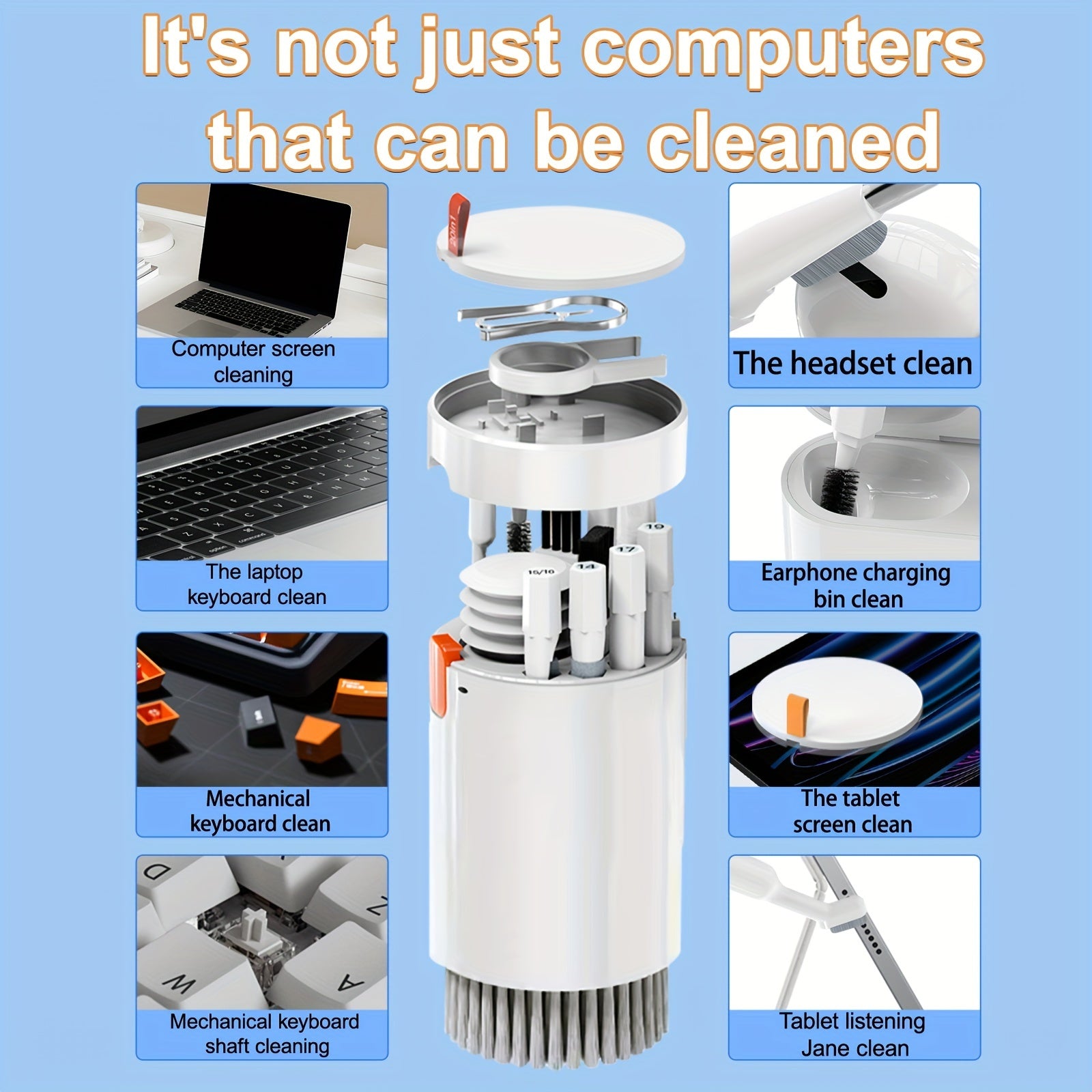 Plastic Dust Remover and Cleaner Kit for Keyboards Electronics and Mobile Phones