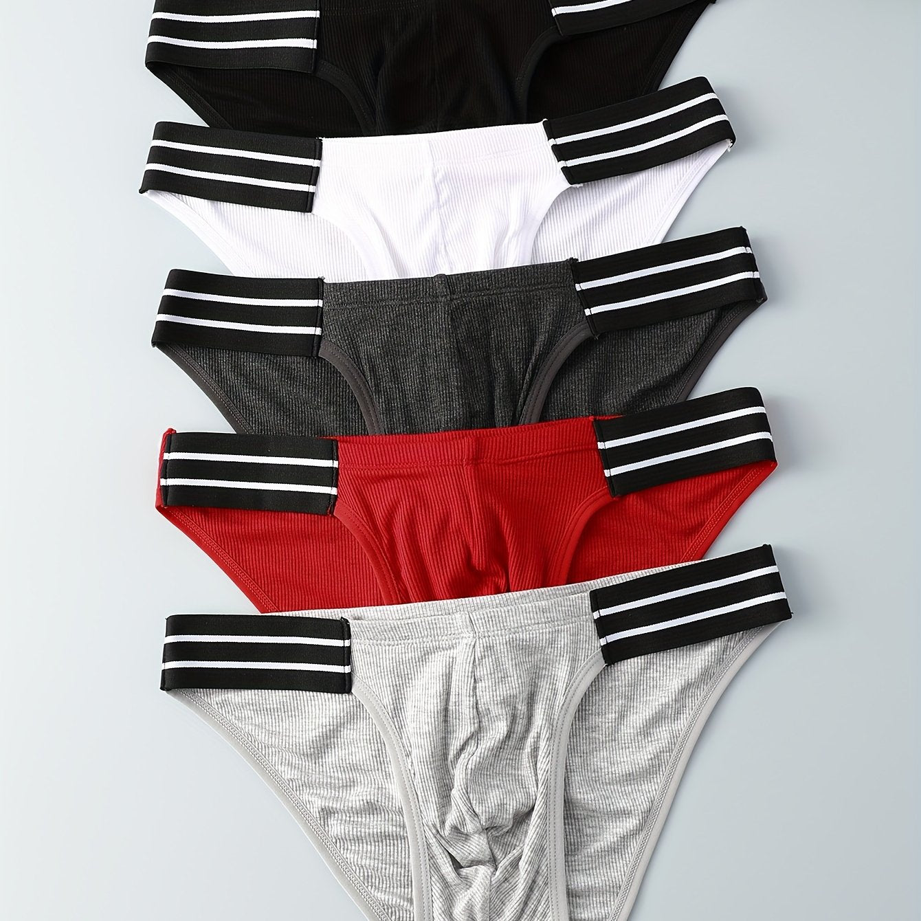 Men's 5-Pack Viscose Blend Briefs Breathable Stretchy Comfortable Casual Underwear