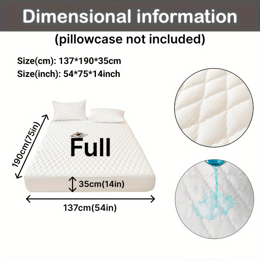 Waterproof Mattress Protector Breathable Dustproof Quilted Bed Cover in White Dark Blue Green Gray