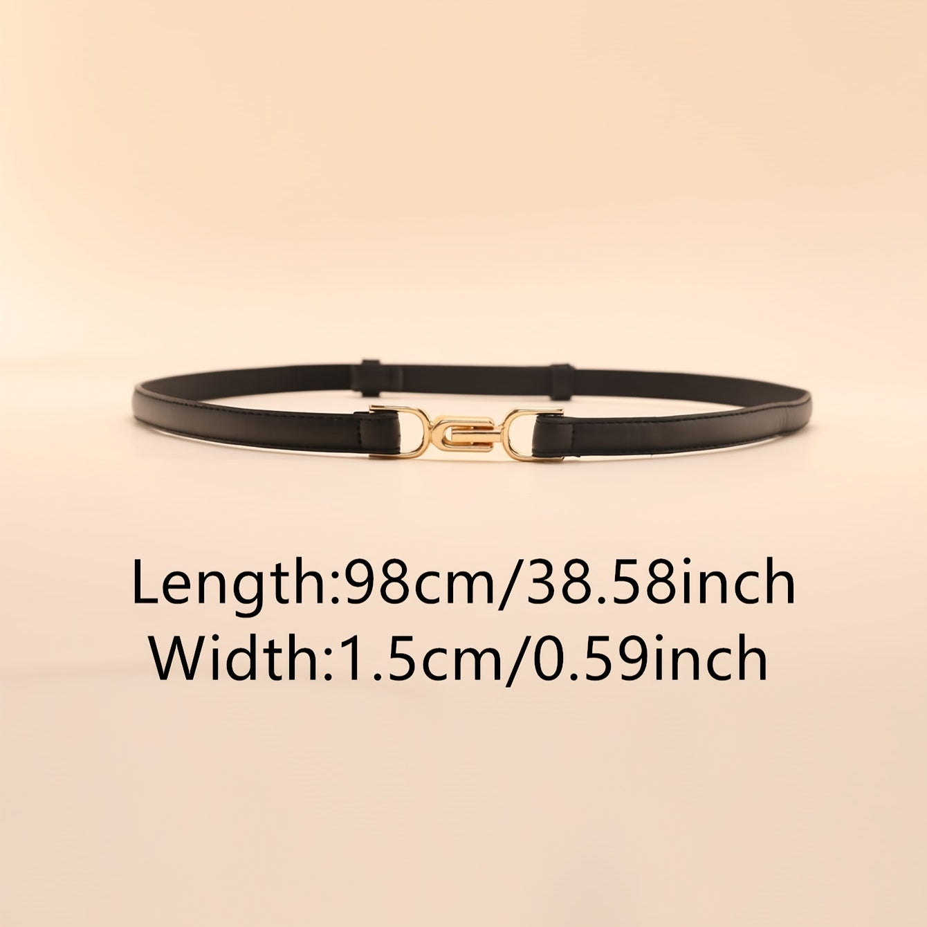 Women's Vintage Dress Coat Girdle Black PU Belt with Stylish Buckle