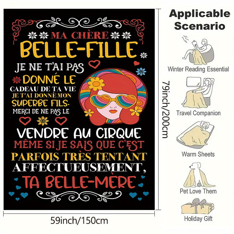 Cozy Flannel Throw Blanket for Women Soft Warm Gift for Daughter-in-Law