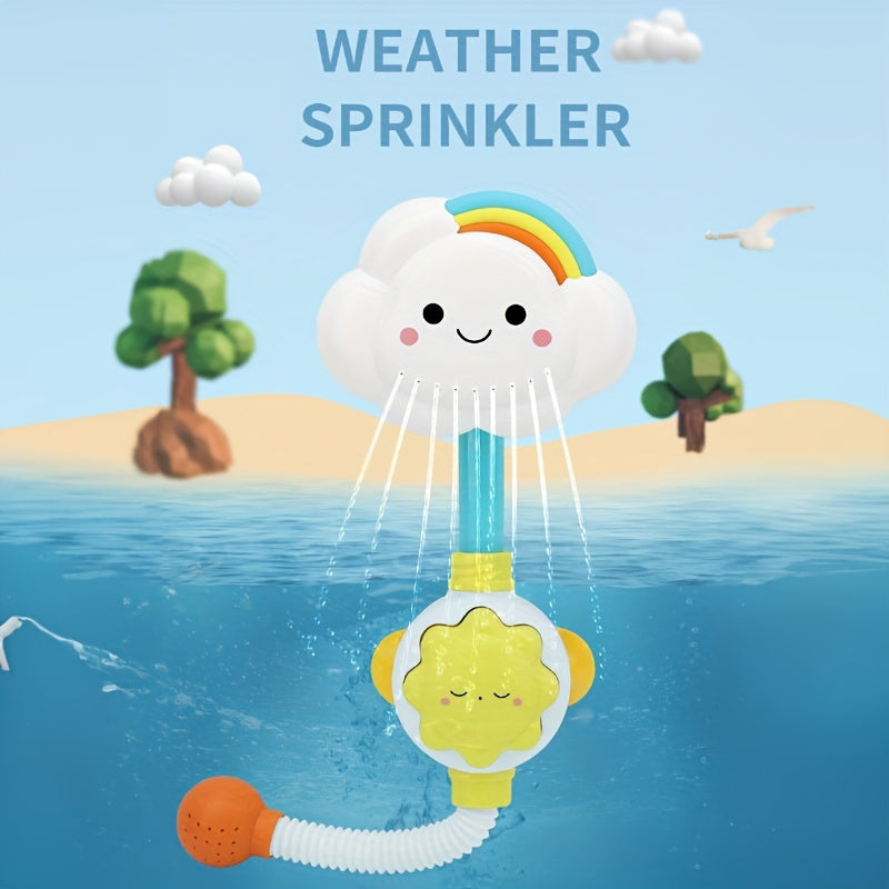 Children's Bath Toy Water Spraying Clouds and Flowers Plastic Shower Play