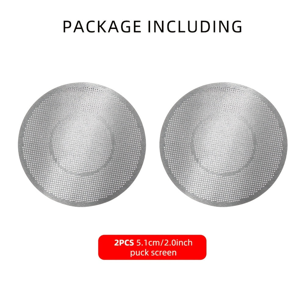 Espresso Filtr Savati - Ikki Qavatli Paslanmaydigan Po'lat, 51mm, Pressizlangan Puk Ekrani bilan. Gourmet Qahva Pishirish uchun Ikki Qavatli Portafilter O'rnini Bosuvchi.