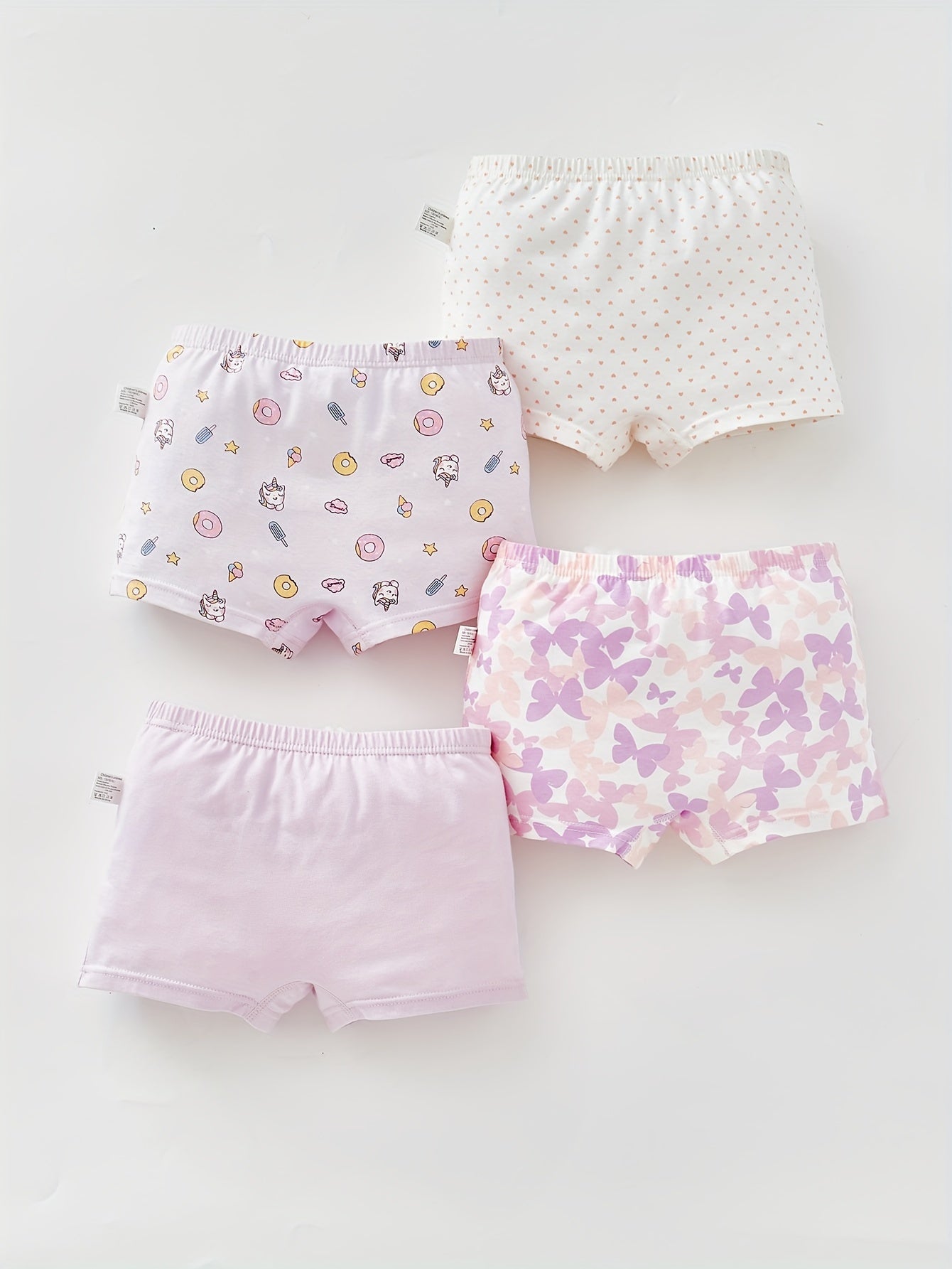 Girls Cotton Blend Boxer Briefs with Cartoon Deer Print Breathable Comfortable All-Season