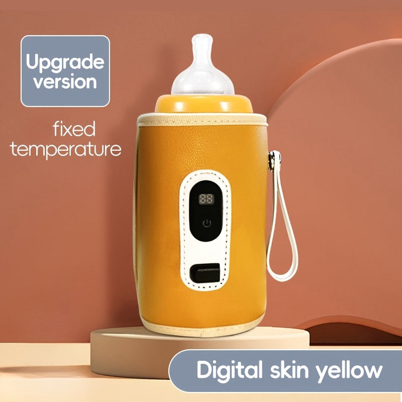 Calienta biberones portátil con control de temperatura digital USB, calentamiento seguro para leche materna y fórmula