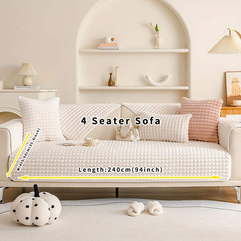 Funda de sofá de terciopelo con respaldo antideslizante para todas las estaciones, amigable con las mascotas, decoración para sala de estar y oficina