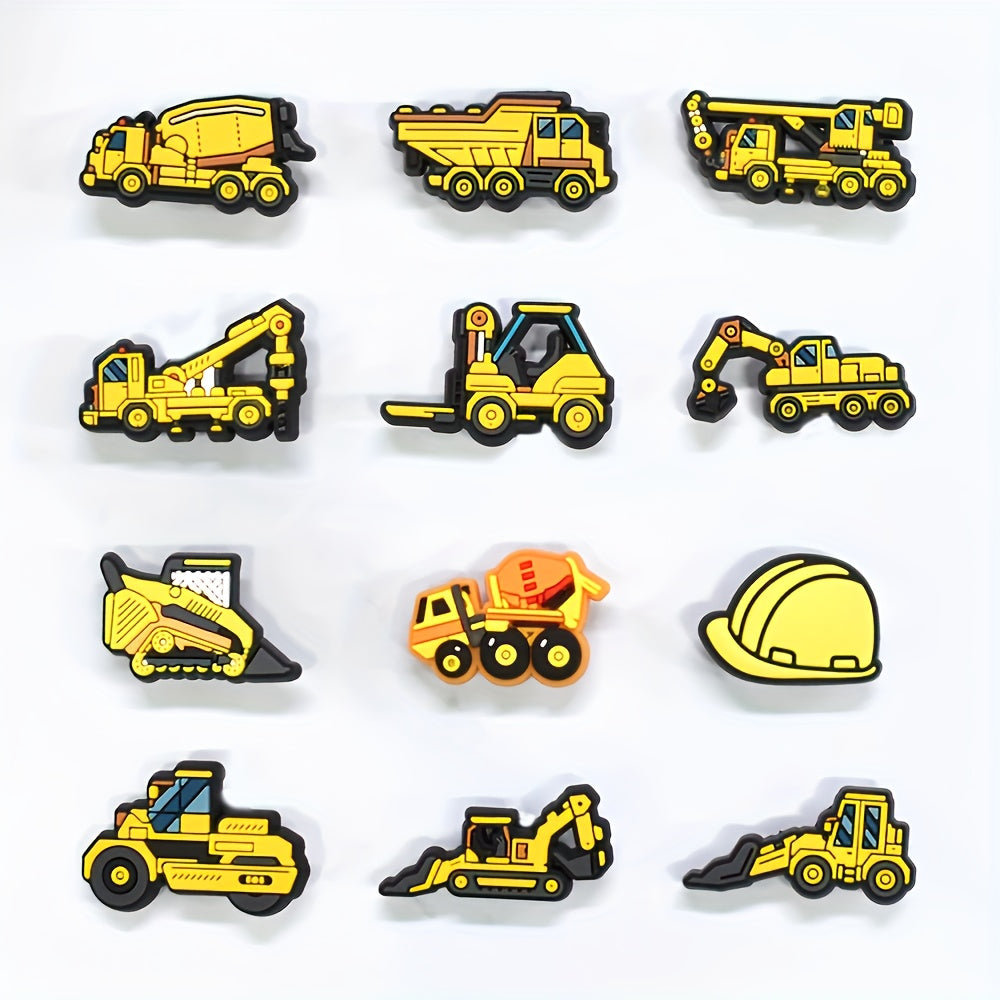 Unisex Plastic Crane Excavator Shoe Charms 15pcs DIY Garden Sandal Accessories