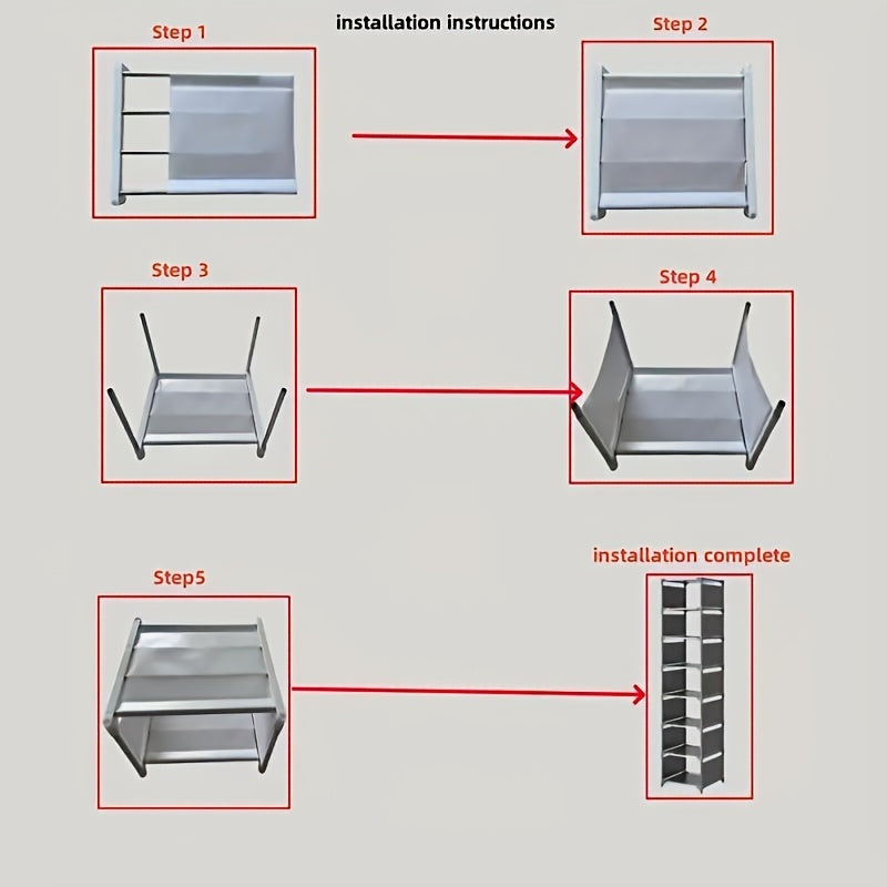 7 qatlamli yupqa oyoq kiyim shkaf tashkilotchisi, metall va plastmassadan tayyorlangan, chang yopadigan mustaqil dizayn. 4-7 juft oyoq kiyim va botinkalar uchun katta sig'imli saqlash imkonini beradi. Kirish joylari, shkaflar, uylar va yotoqxonalarga mos.