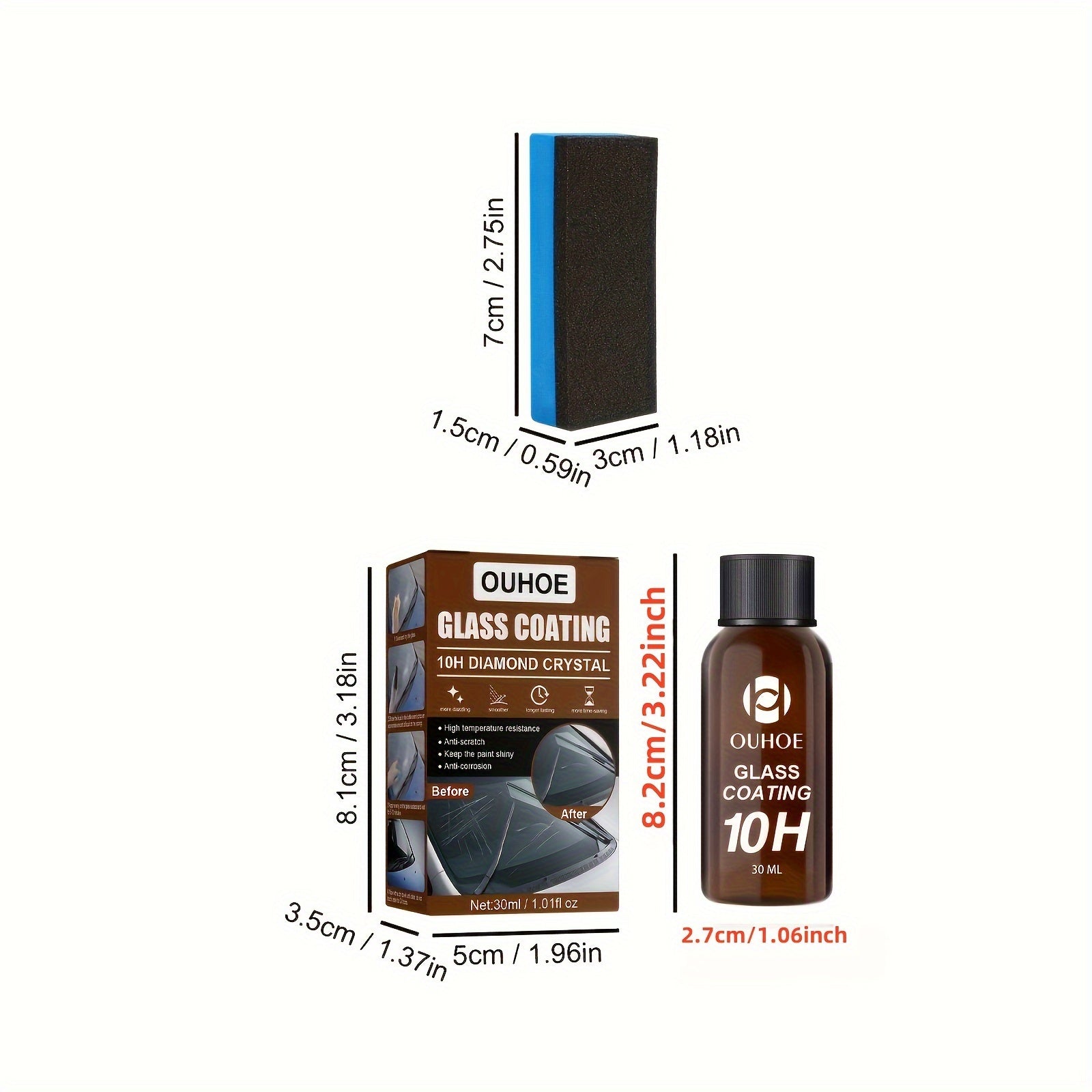 Гидрофобный комплект для покрытия автомобильных лобовых стекол, водоотталкивающая нанопленка от пыли