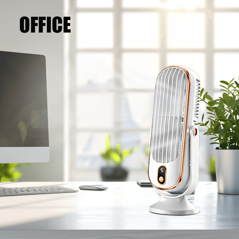 Rechargeable Personal Air Tower Fan with LED Display, 5 Speeds, 720° Oscillation