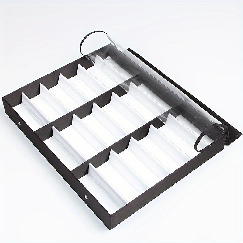 Органайзер для солнцезащитных очков на 18 слотов для женщин и мужчин, чехол для очков с прозрачной крышкой для хранения нескольких пар очков (48,01 x 37,34 см)