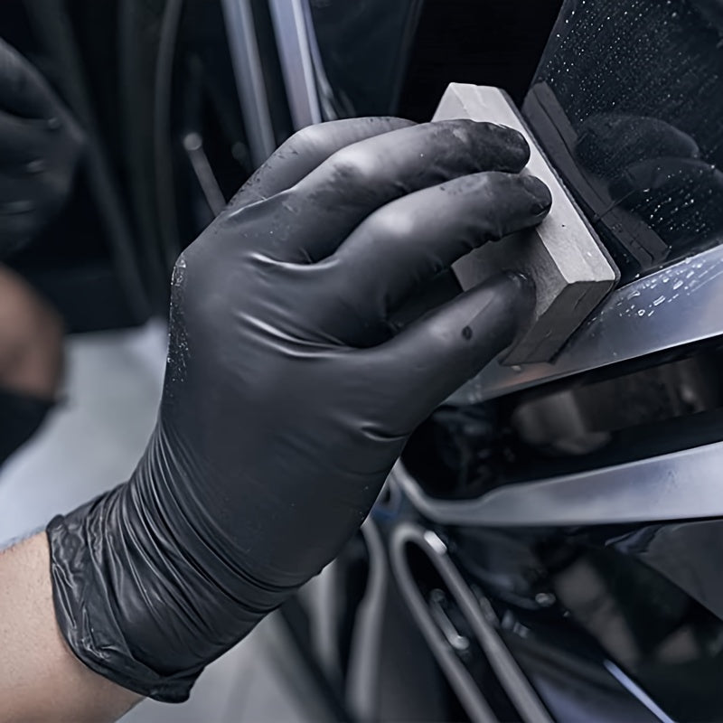 Guantes negros de nitrilo impermeables, libres de látex, para limpieza de cocina