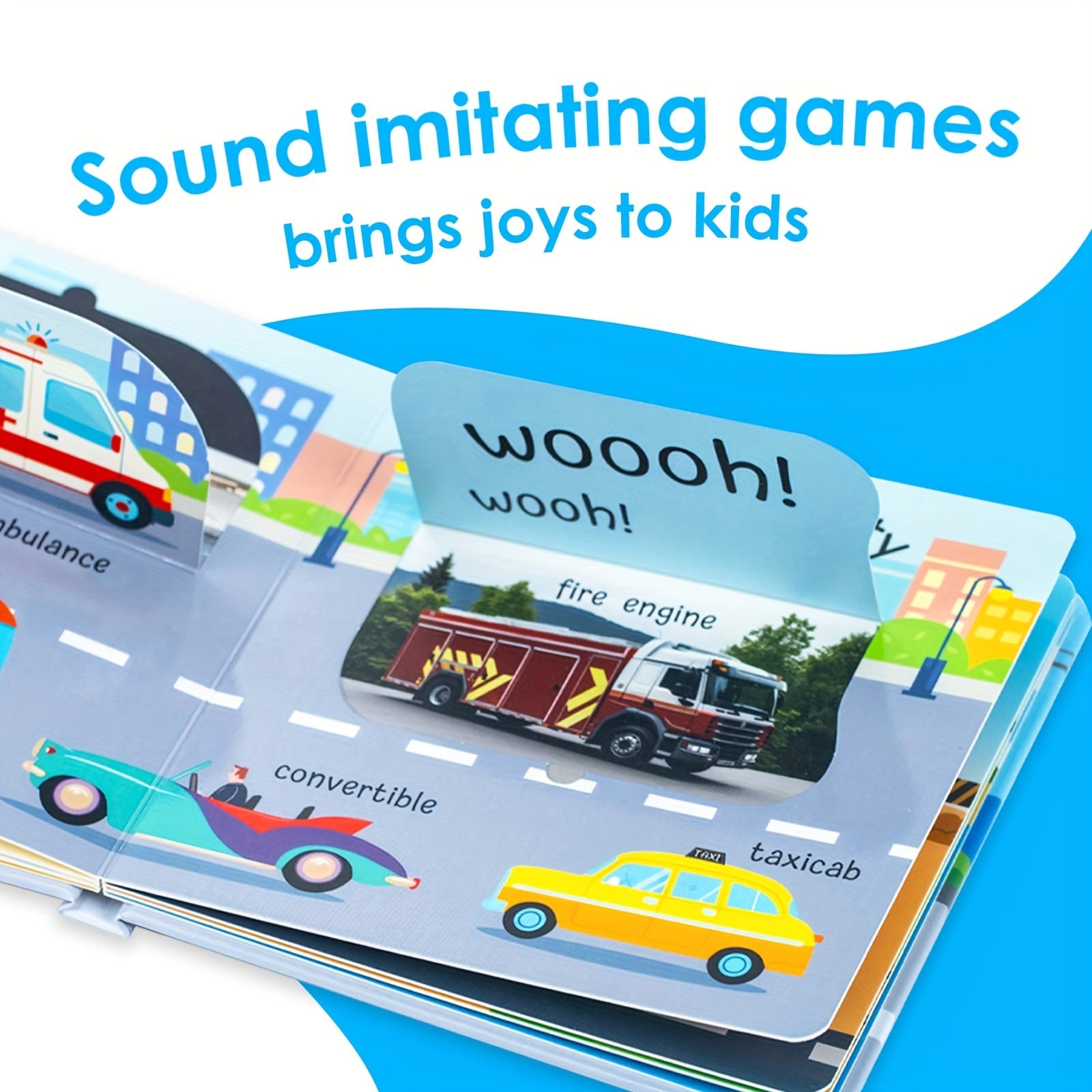 Children's Hardcover Board Book Vehicles for Kids Ages 1+ with Lift-the-Flap Activities