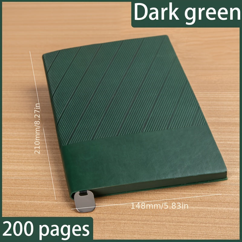 Faux Leather A5 Notebook with Pattern Squared Ruling Soft Cover Bookmark