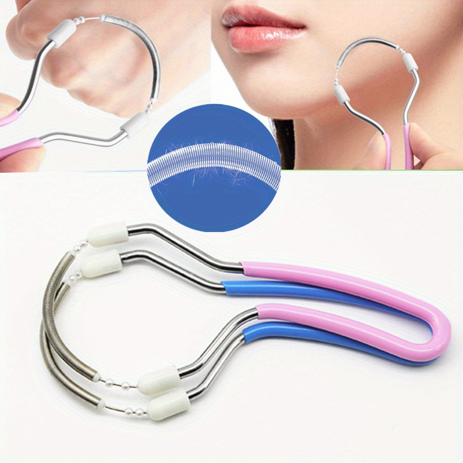 Herramientas manuales para eliminación de vello facial de primavera para mujer, 2 piezas, barbilla, labio, cuello