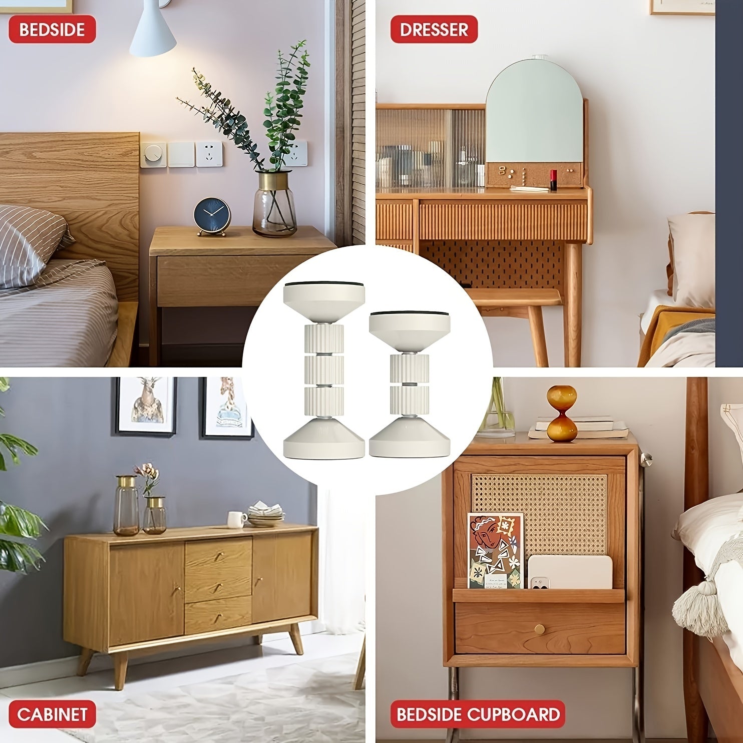 2 ta Moslashuvchan Boshqaruvchilar to'plami - Elektr energiyasi talab qilinmaydi, Kuchli plastikdan tayyorlangan, Yotoq va divanlar uchun klassik dizayn