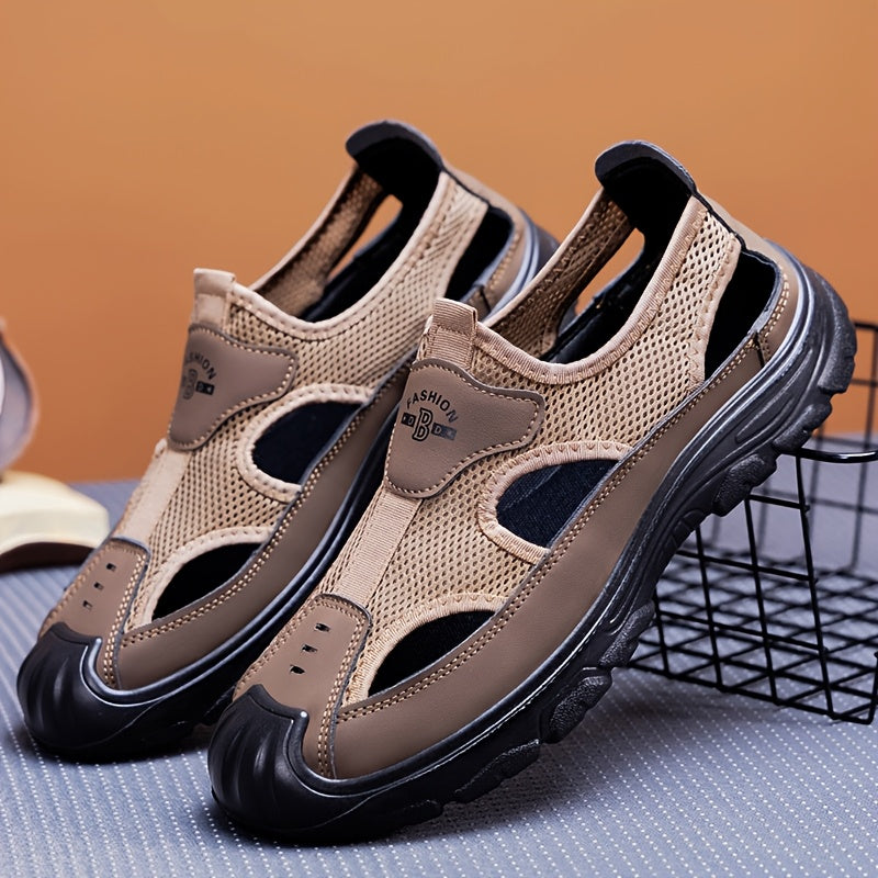 Men's Slip-On Slide Sandals Made of Soft PU Solid Color Casual Running