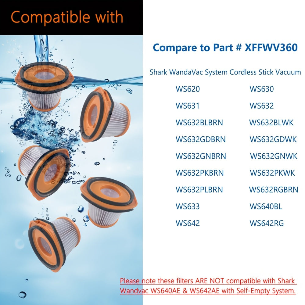 5-Pack Vacuum Filters for Wandvac Replacement Durable Plastic Paper Compatible Models