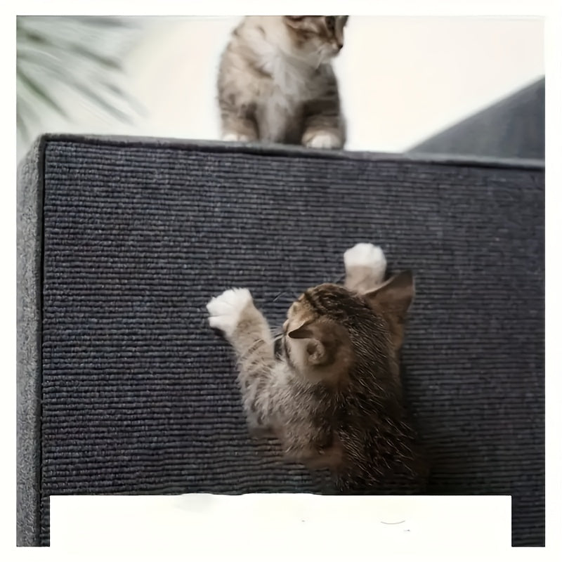 Self-Adhesive Cat Scratching Mat for Sofa Protection Gray Polyester Claw Guard