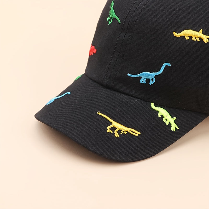 Kids Dinosaur Embroidered Baseball Cap Sun Protection for Boys 3-14