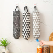 Hanging Storage Bag with Geometric Pattern for Kitchen Wall Mounting