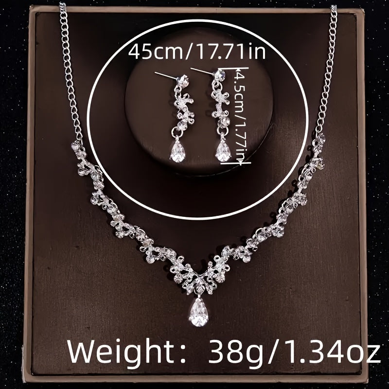 Set of 3 Bridal Jewelry Pieces Including Tiara for Wedding Dress Accessories