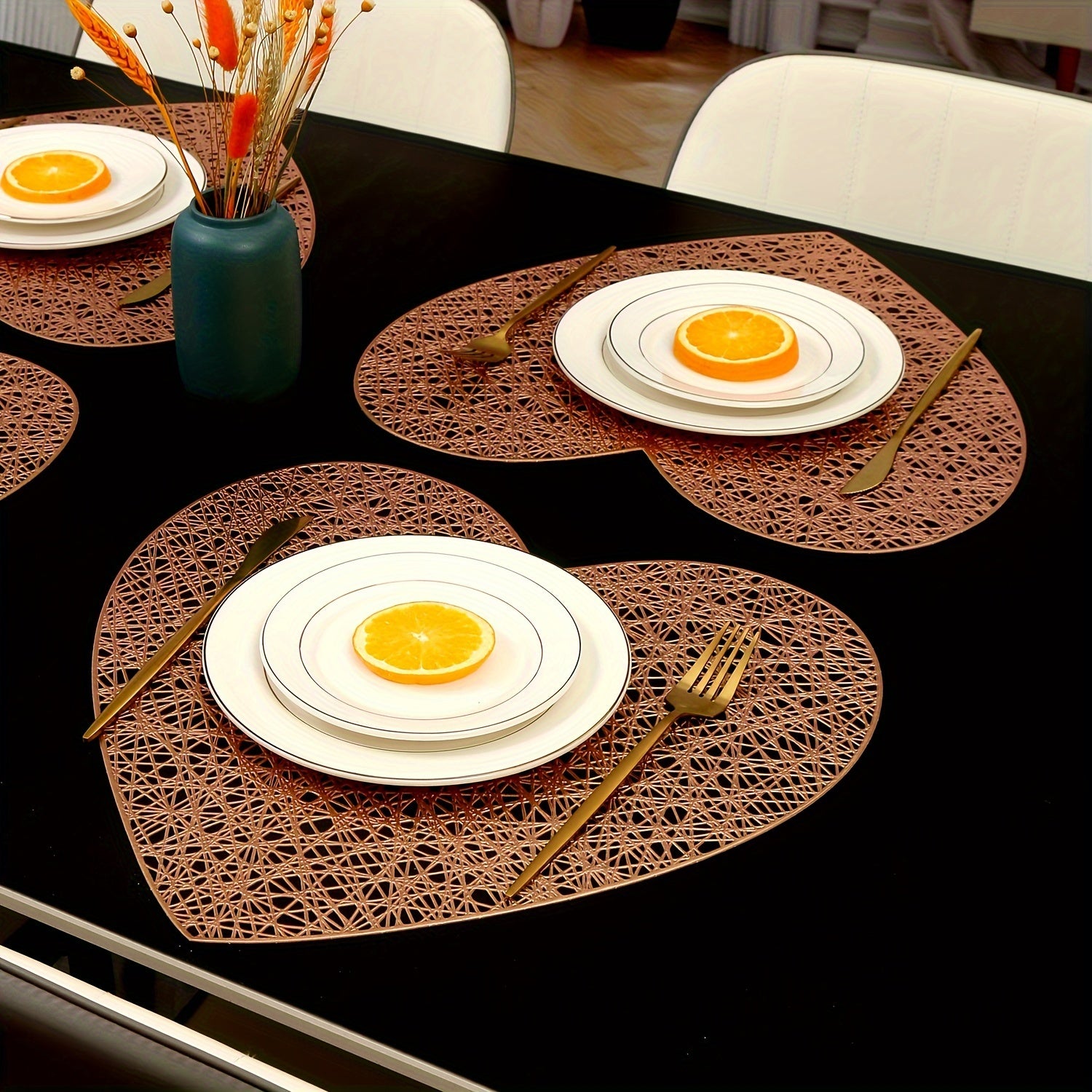 Valentine's Day Tableware Placemats for Restaurant and Hotel Dining Sets of 2 4 6 8 Heat Insulation Anti-Slip