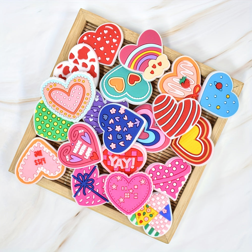 Unisex PVC Shoe Charms 20/25/27pcs Heart Strawberry Colorful Shoe Accessories