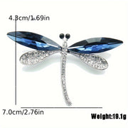 Ayollar uchun Koʻk Kristal Shisha Broshli Elegant Tugma Pendenti Zargarlik