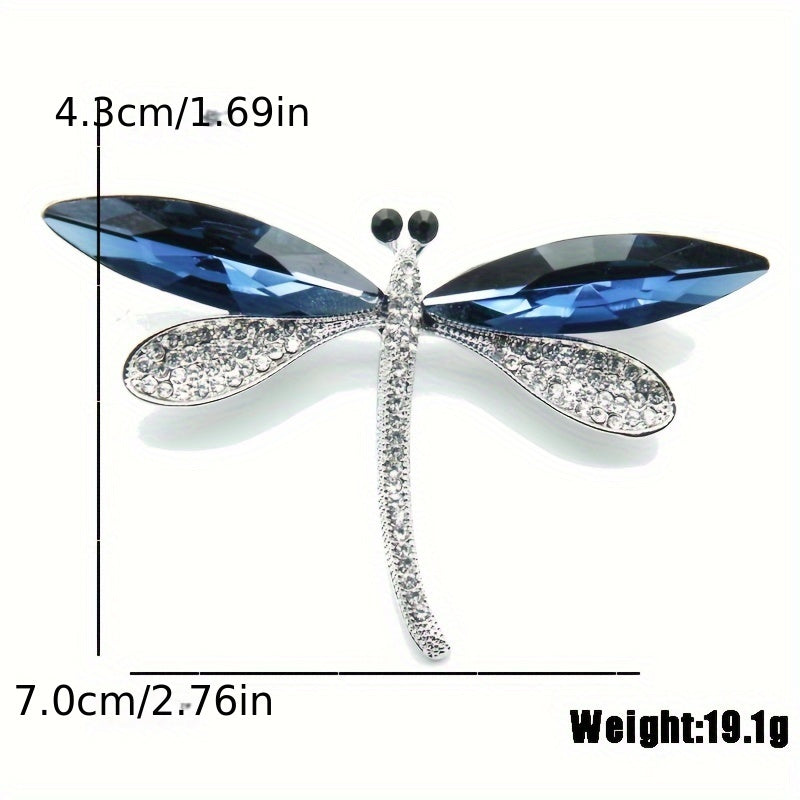 Ayollar uchun Koʻk Kristal Shisha Broshli Elegant Tugma Pendenti Zargarlik