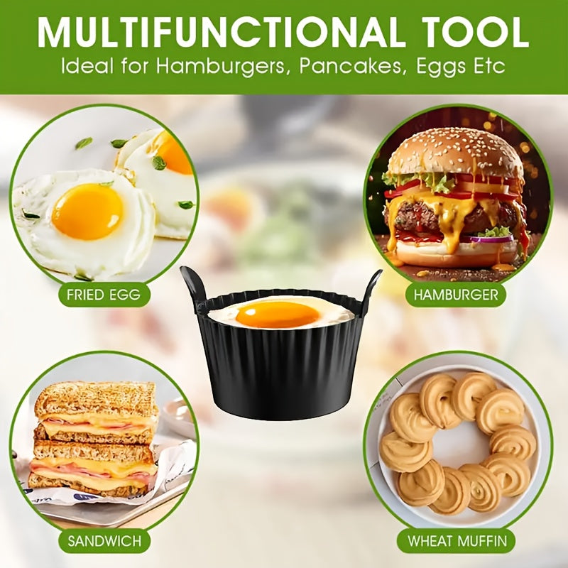 3 Pack Black Silicone Baking Ramekins for Eggs Muffins Puddings