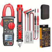 Kit de multímetro con probador y pinza para medir corriente, voltaje, temperatura, resistencia y continuidad
