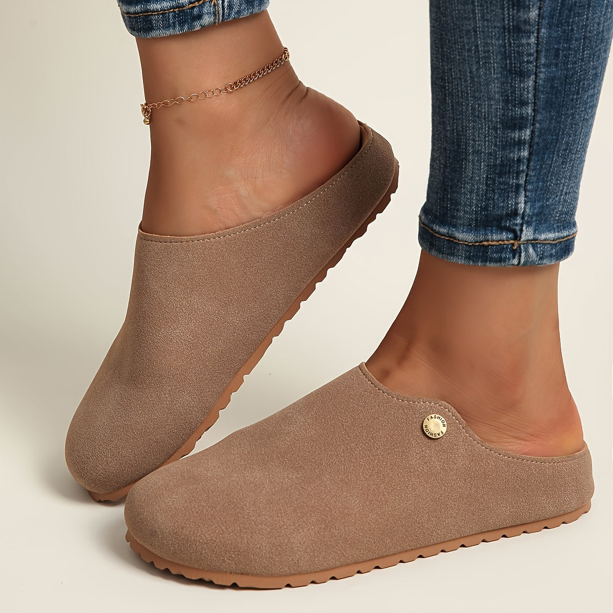 Women's Slip-On Ankle Slippers with Thick Soles for Spring Summer