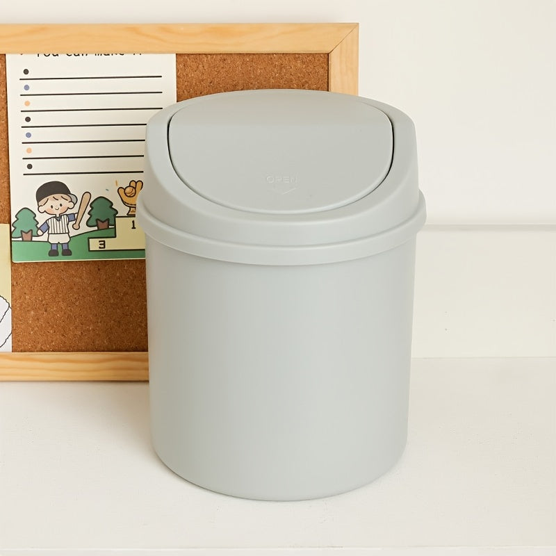 Mini Desktop Trash Can with Lid for Office or Coffee Bar Polypropylene