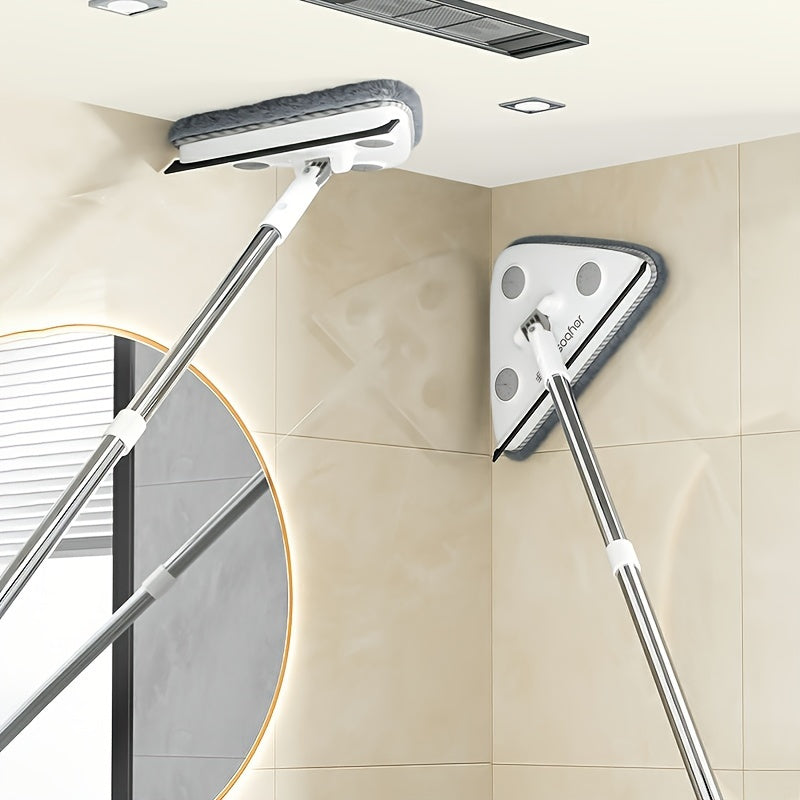 360° Swivel Triangle Mop Set with Extendable Handle for Windows Walls Floors