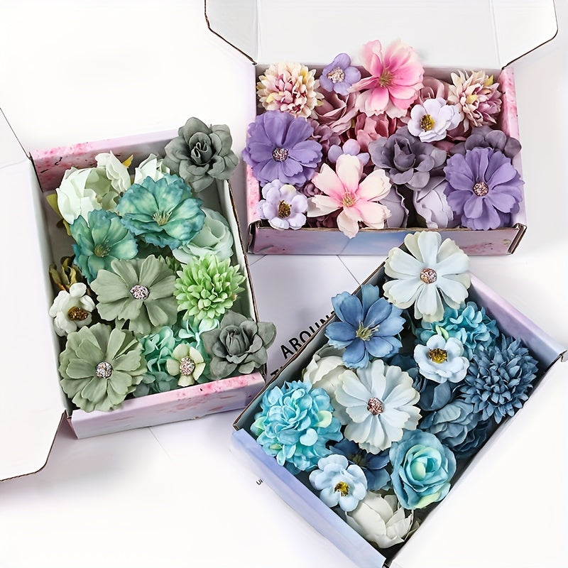 20 искусственных цветов для домашнего декора, свадеб, вечеринок, праздников и дней рождения. Идеально подходит для создания венков и настенных украшений.