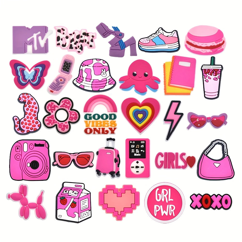 15pcs Pink Pastel PVC Stickers for Decor Craft and Accessories