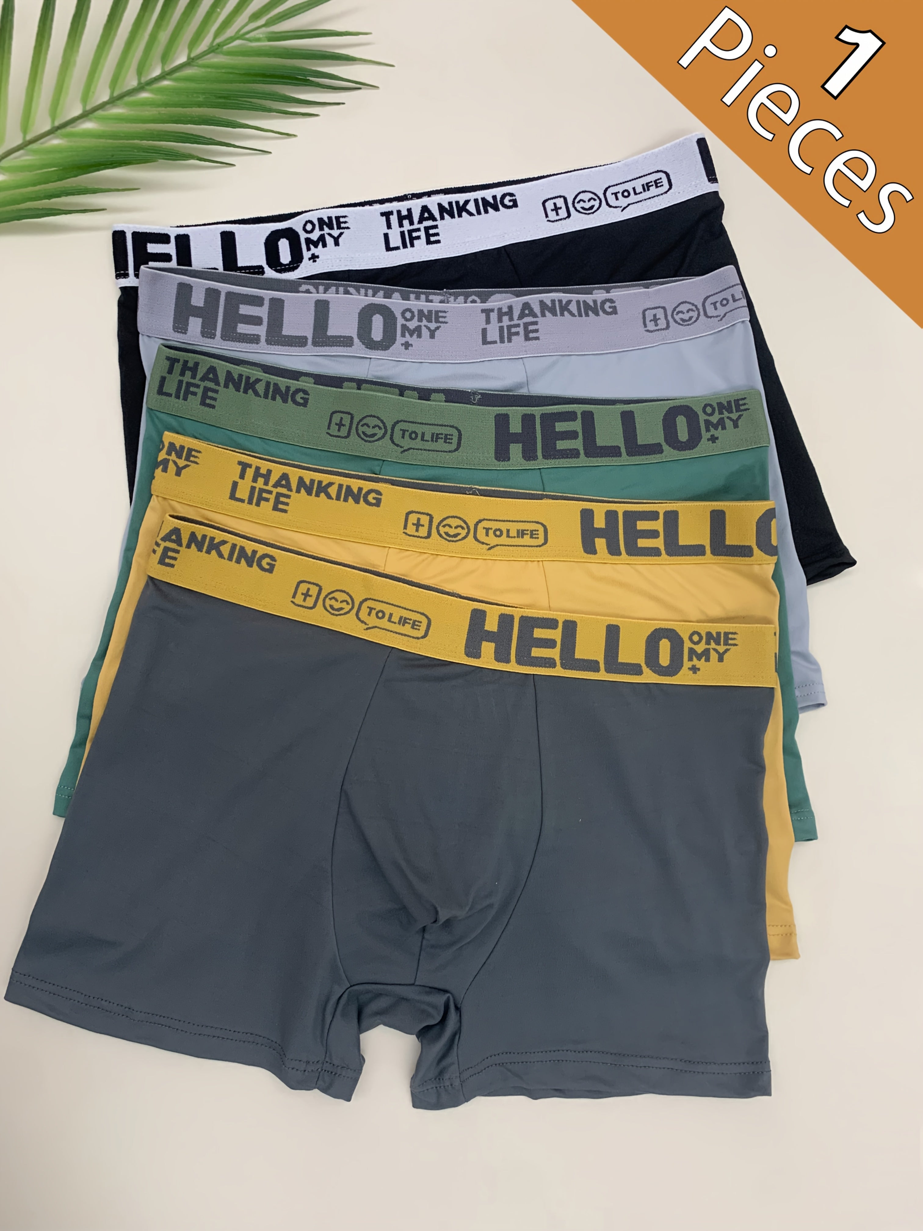 Men's Boxer Shorts 1-5pcs Solid Color Breathable 3D U-Shaped Design