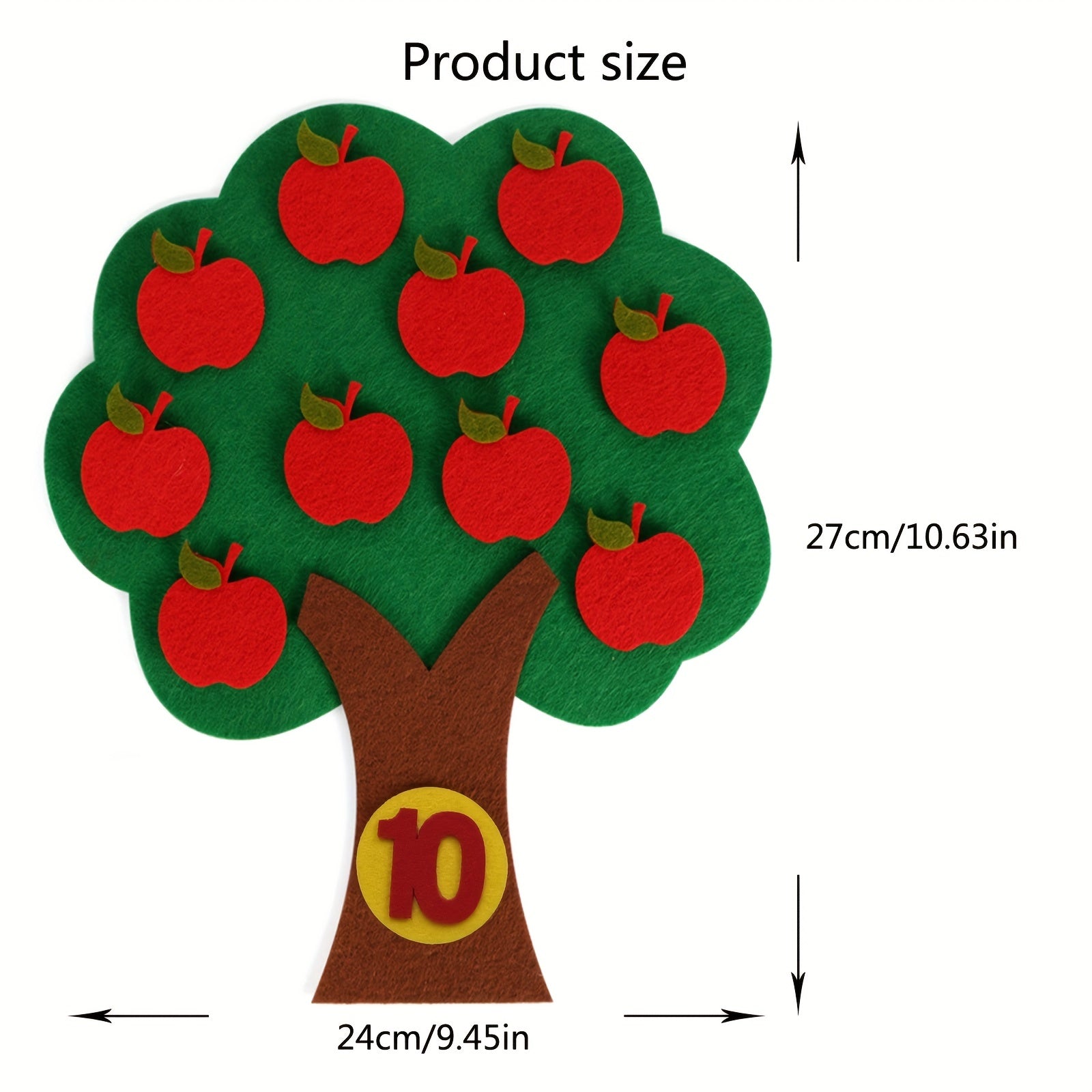 Educational Apple Tree Felt Board for Learning Numbers Counting and Math Games for Kids