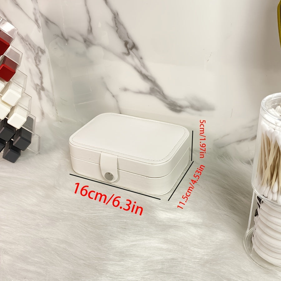 Caja organizadora de joyas con cremallera de 3 niveles en PU con compartimentos para pendientes, anillos, collares, pulseras y accesorios para el cabello
