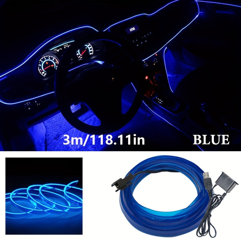 Car Interior LED Strip Flexible Neon Light Universal Auto Ambient Lamp 12V