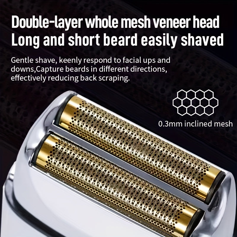 Rechargeable men's electric shaver with dual blades USB charging