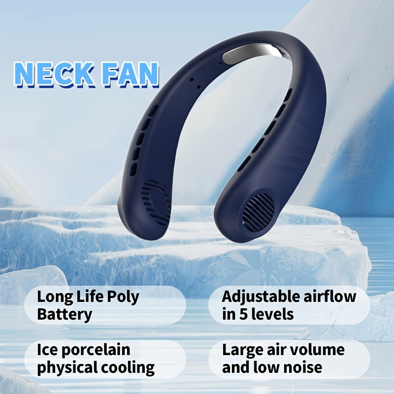 Personal Handheld Fan USB-C Rechargeable 5-Speed Neck Fan for Travel Office Outdoor
