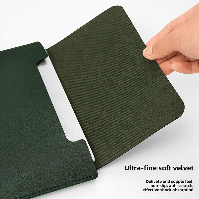 Synthetic Leather Laptop Sleeve for MacBook, Lenovo, Huawei, Xiaomi, iPad Air in Black or Green