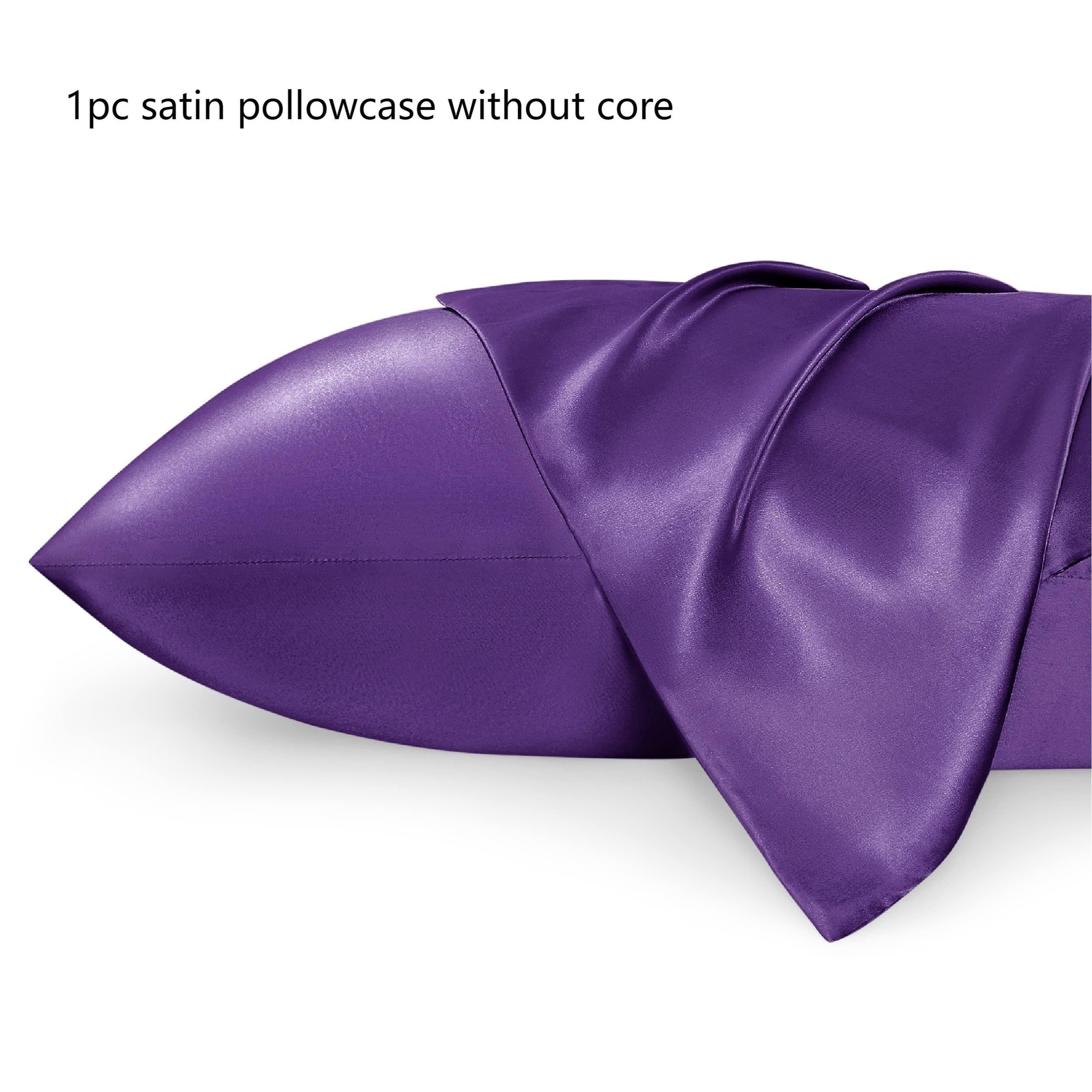 Queen Satin Pillowcase Cooling Breathable Polyester Envelope Closure Lightweight