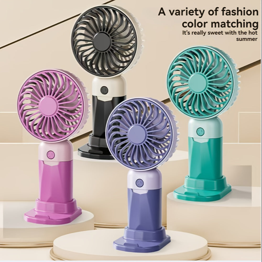 Портативный ручной вентилятор USB, перезаряжаемый, небольшой вентилятор для офиса, стола, студента, подвесной на шею