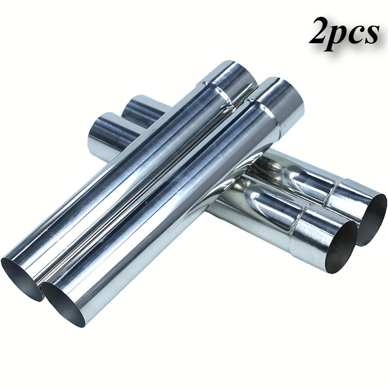 Set of 2 Metal Chimney Cap Extensions Stainless Steel Stove Pipe Cover 6cm Diameter 36cm Length