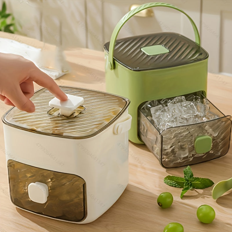 48- Muz kubiklari yasovchi, oson bosish qopqog'i bilan, katta sig'im, ikki qatlamli dizayn, muzlatgich uchun oziq-ovqat darajasidagi plastik qopqoq - viski va kokteyllar uchun ideal, zarur oshxona asbobi.