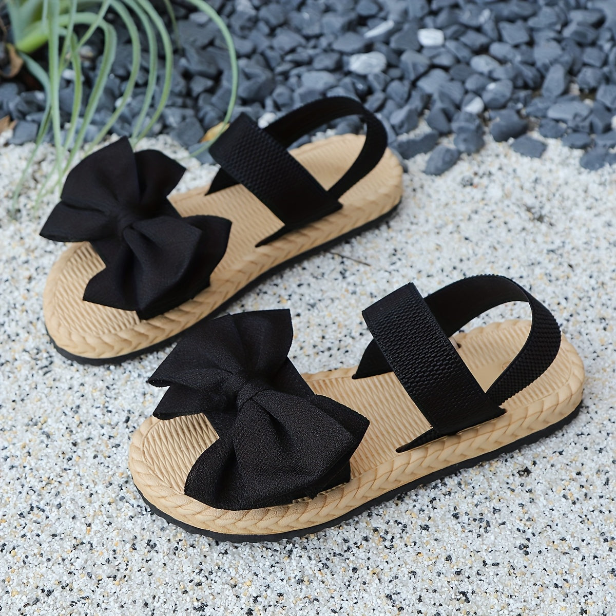 Women Flat Sandals Bow Elegant Bohemian Wedding Party Shoes