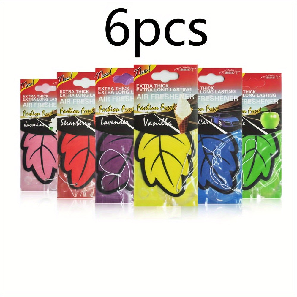 6 шт. освежителей воздуха для автомобиля в форме листа с натуральным ароматом чайной бумаги и ванильным ароматом